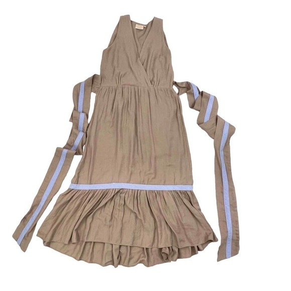 Rungolee Mariposa Wrap Maxi Dress Raw Silk, Extra Long Tie Sz XS - Picture 6 of 10